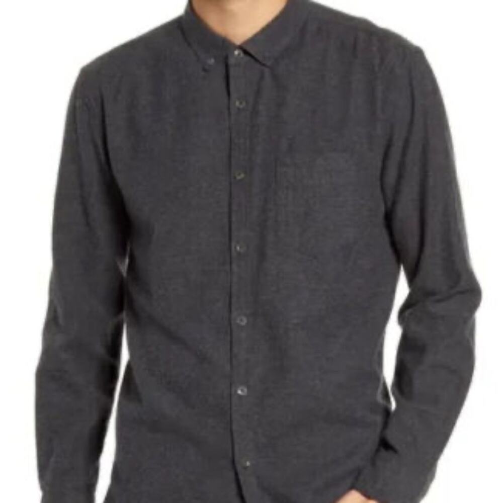 BLDWN Hansen Regular Fit Button-down Flannel Shirt Dark Academia